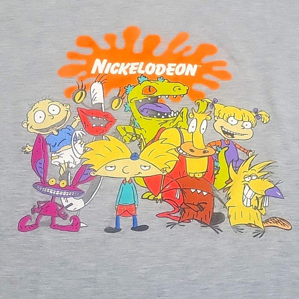Nickelodeon retro cartoon gray womans shirt size Large